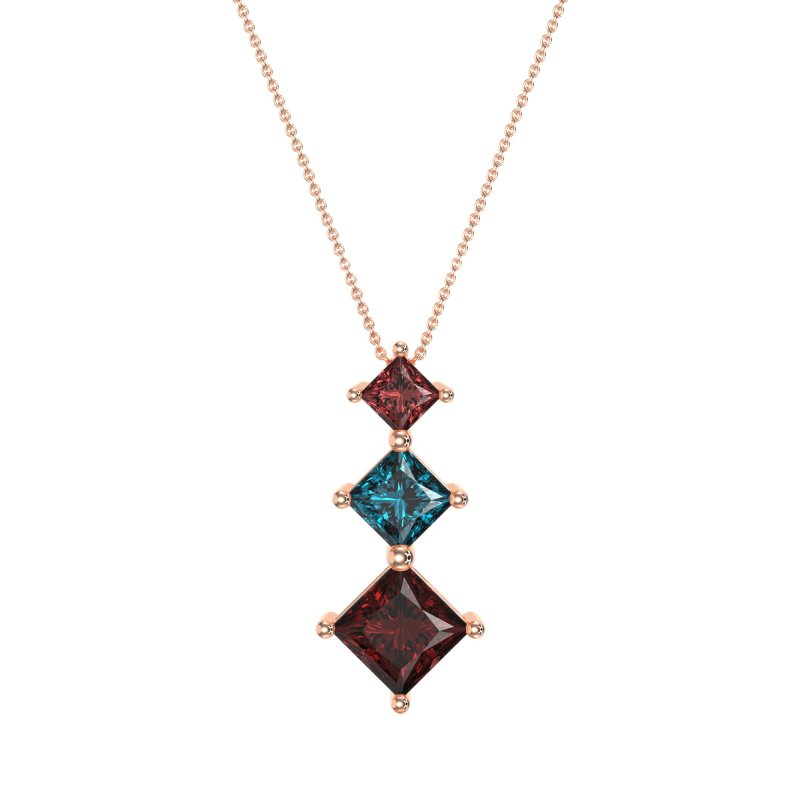 Graduated Square Necklace