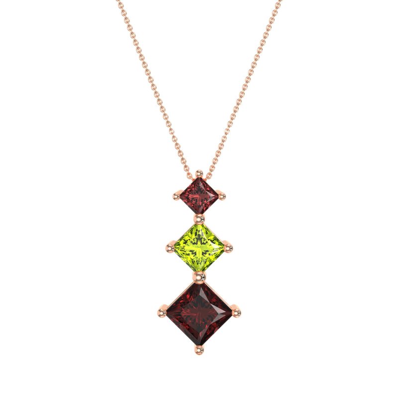 Graduated Square Necklace
