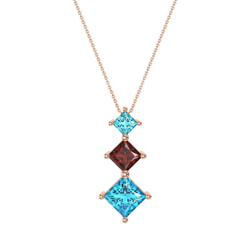 Graduated Square Necklace