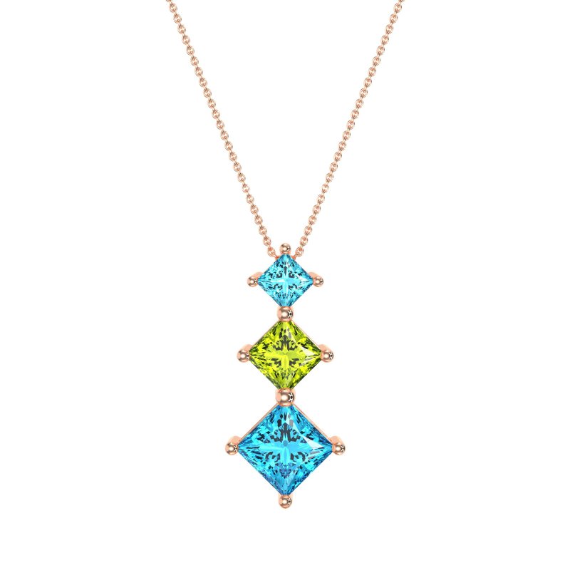 Graduated Square Necklace