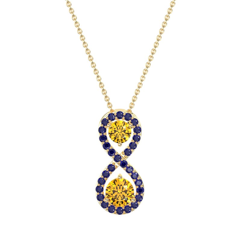 Infinity Two Stone Necklace