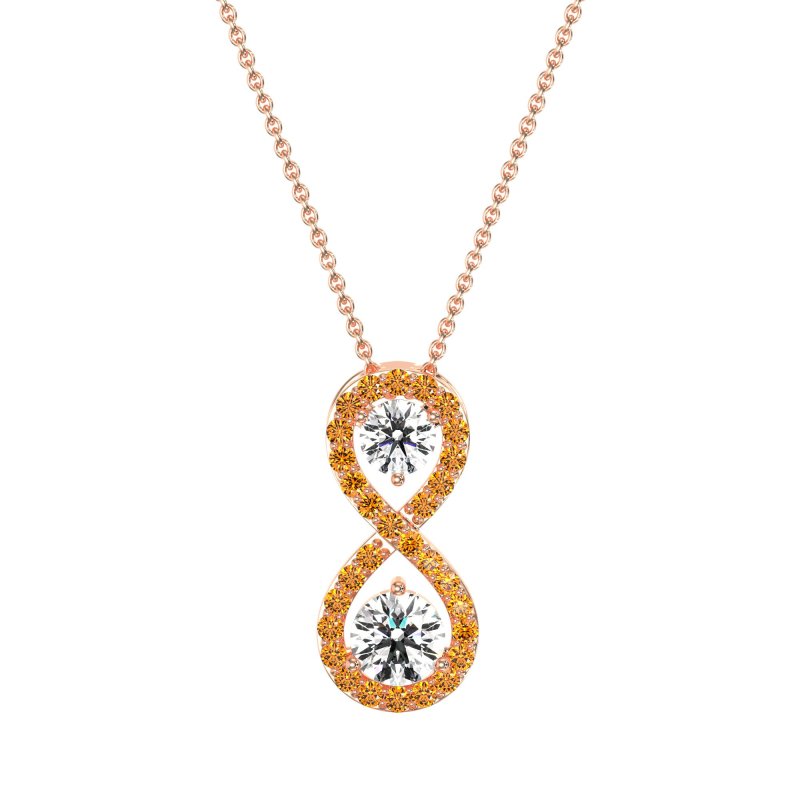 Infinity Two Stone Necklace