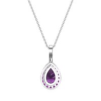 Tear Drop Halo Necklace