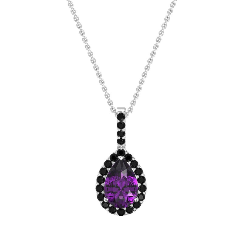 Tear Drop Halo Necklace