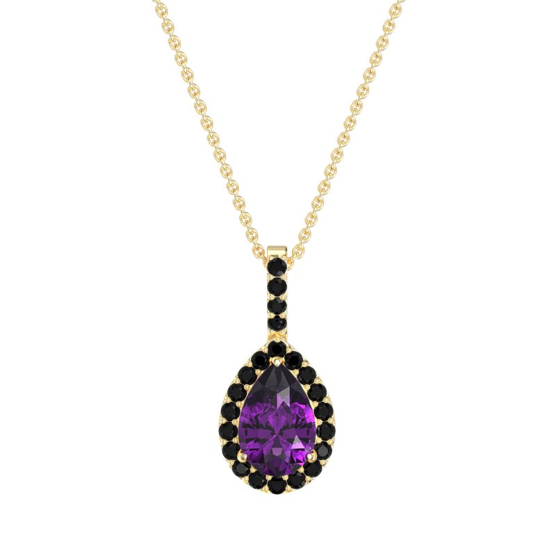 Tear Drop Halo Necklace