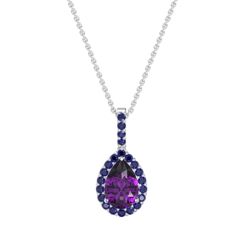 Tear Drop Halo Necklace