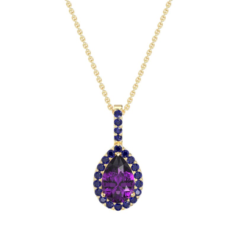 Tear Drop Halo Necklace