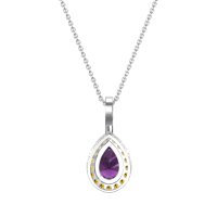 Tear Drop Halo Necklace