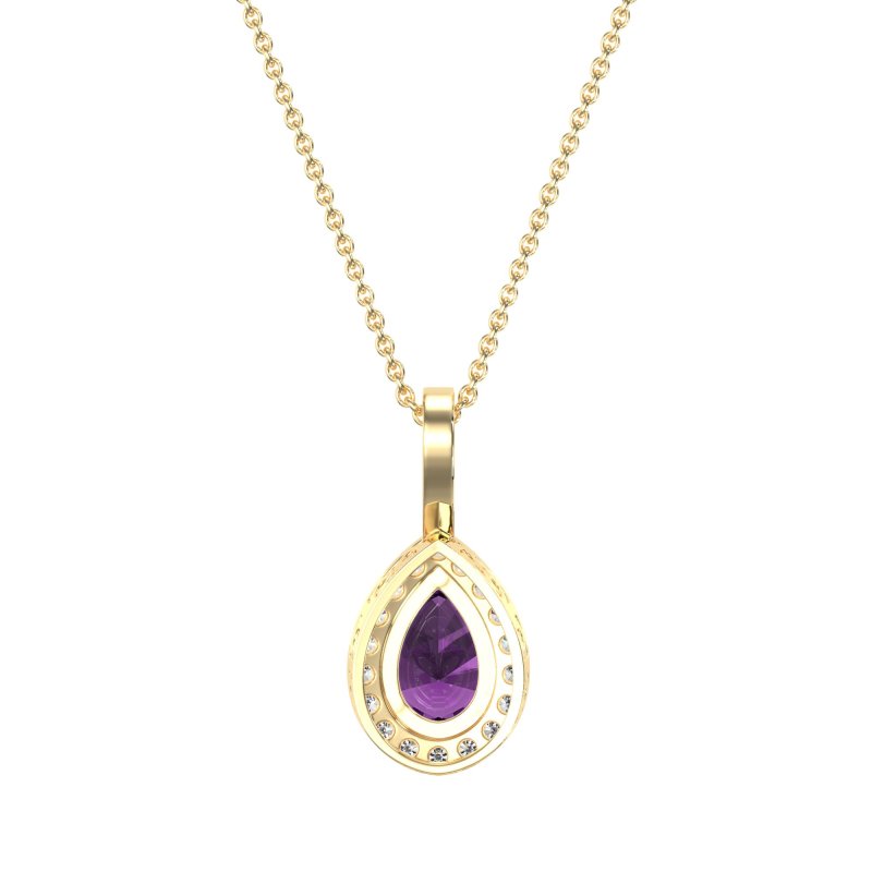 Tear Drop Halo Necklace