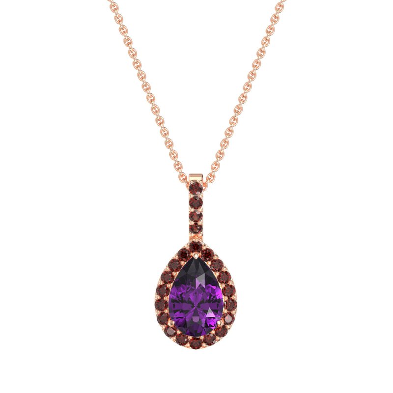 Tear Drop Halo Necklace