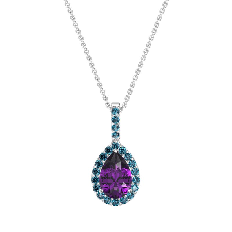 Tear Drop Halo Necklace
