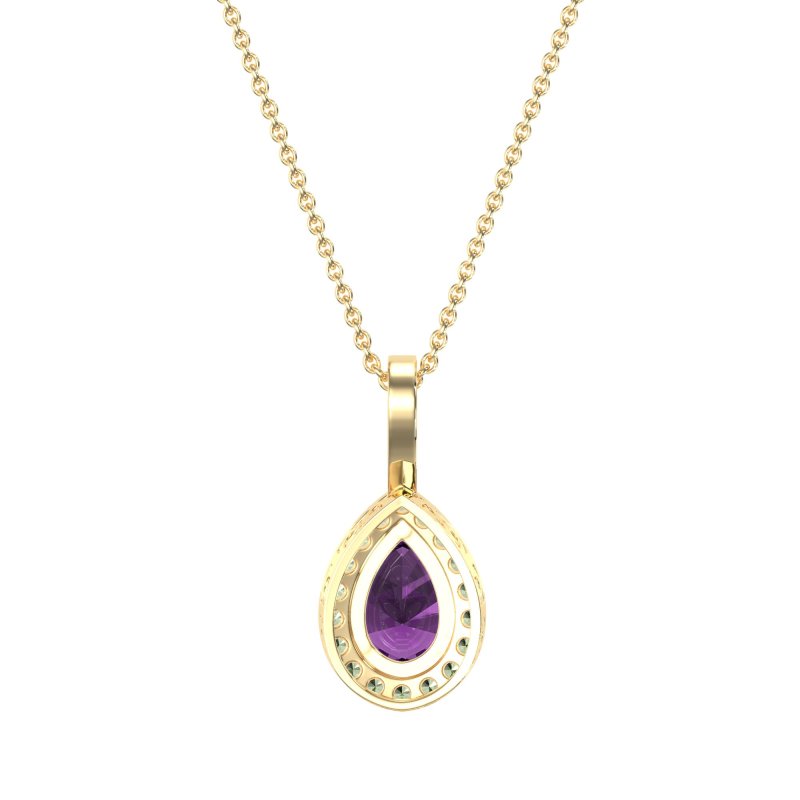 Tear Drop Halo Necklace