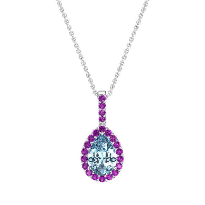 Tear Drop Halo Necklace