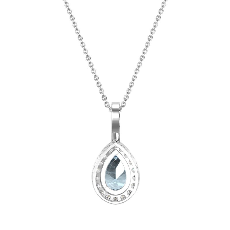 Tear Drop Halo Necklace