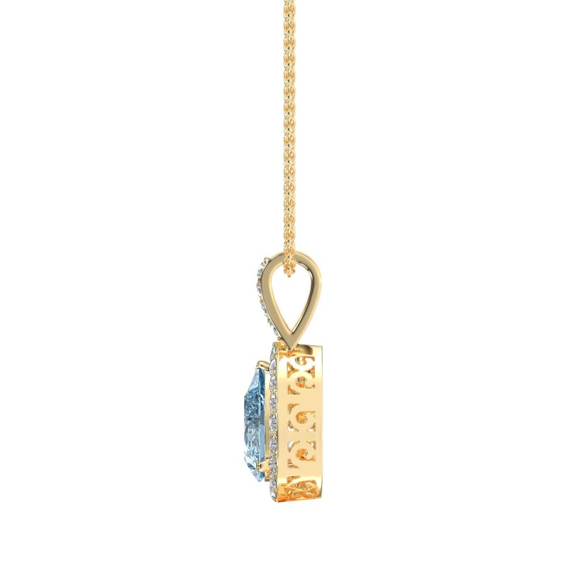 Tear Drop Halo Necklace
