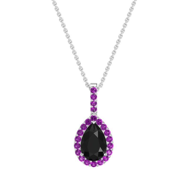 Tear Drop Halo Necklace