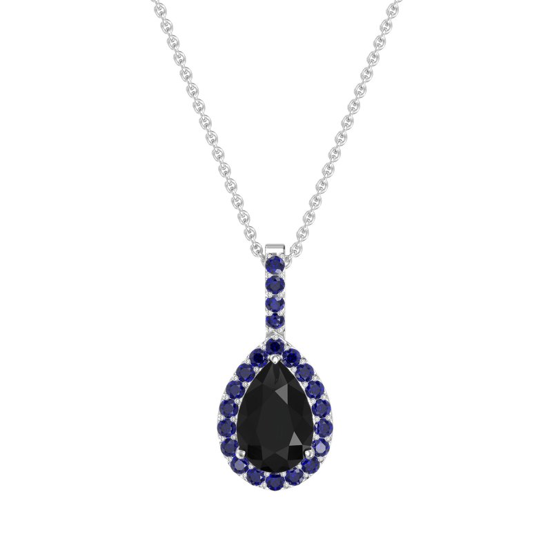 Tear Drop Halo Necklace