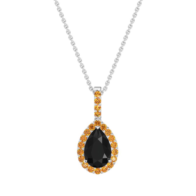 Tear Drop Halo Necklace