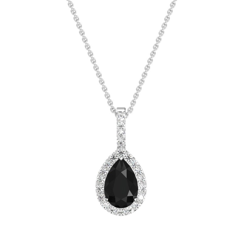 Tear Drop Halo Necklace