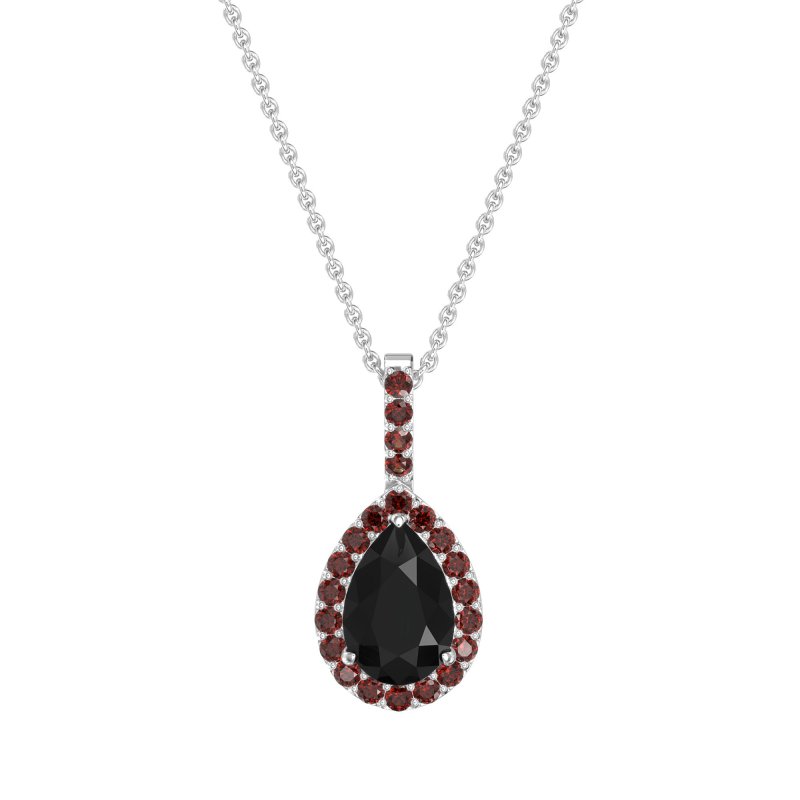 Tear Drop Halo Necklace