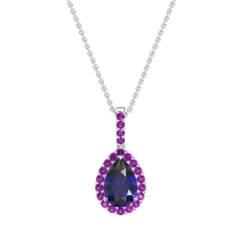 Tear Drop Halo Necklace