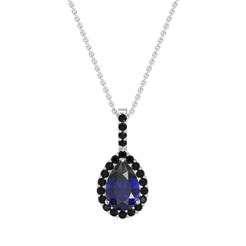Tear Drop Halo Necklace