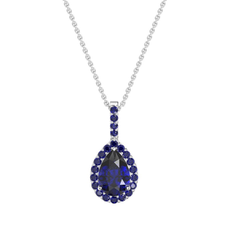 Tear Drop Halo Necklace