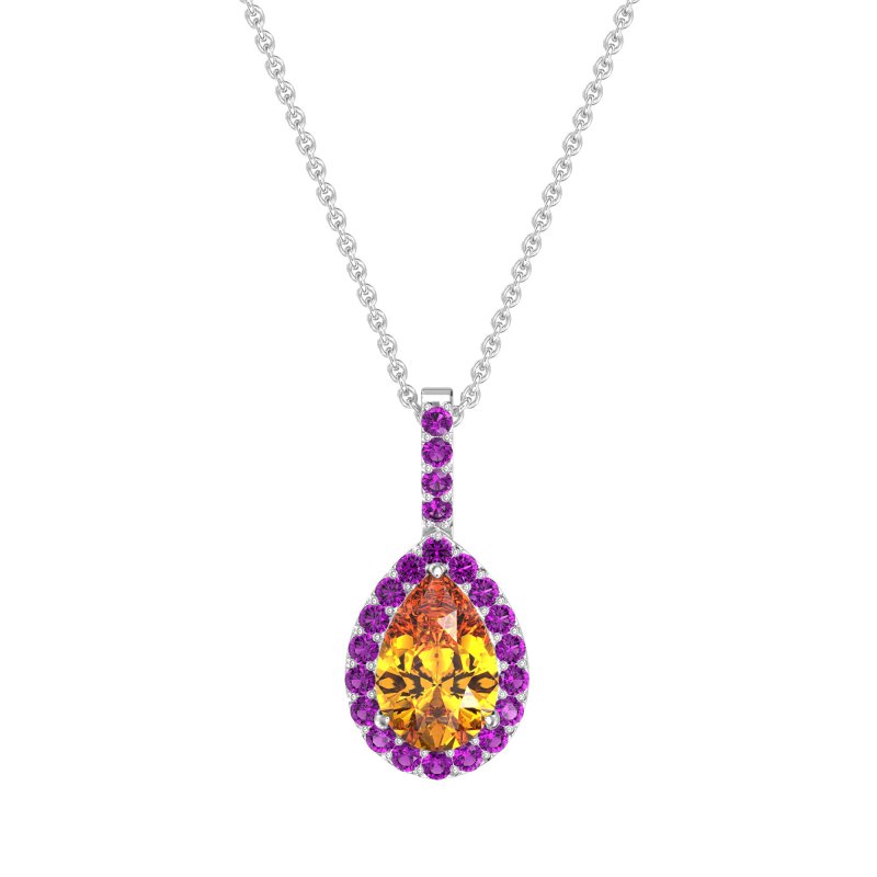 Tear Drop Halo Necklace