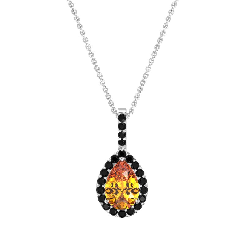 Tear Drop Halo Necklace