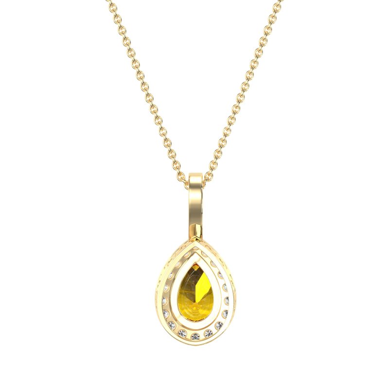 Tear Drop Halo Necklace