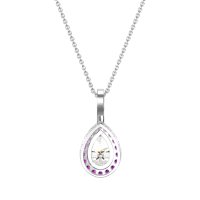 Tear Drop Halo Necklace
