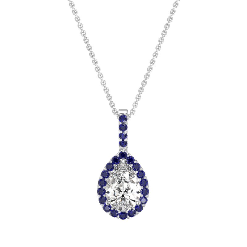 Tear Drop Halo Necklace