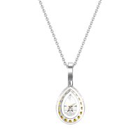 Tear Drop Halo Necklace