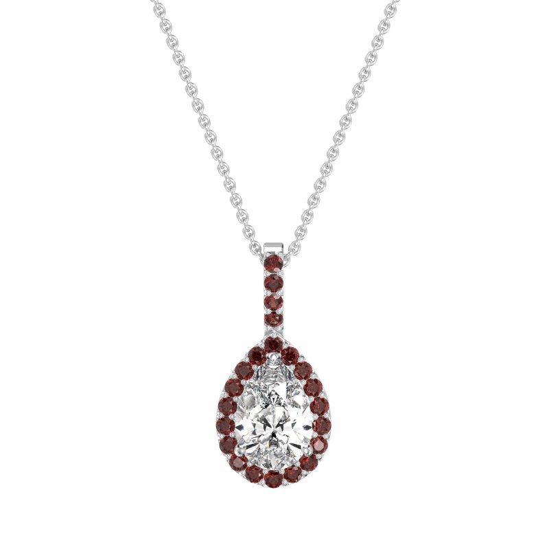 Tear Drop Halo Necklace
