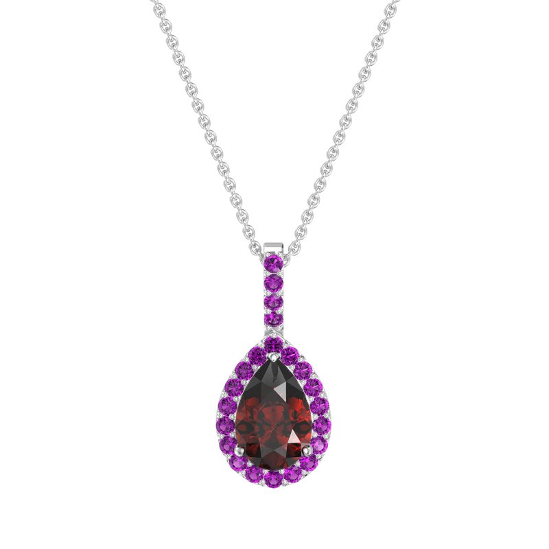 Tear Drop Halo Necklace
