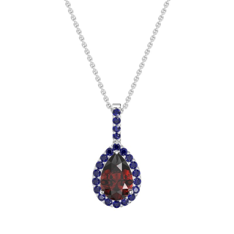 Tear Drop Halo Necklace