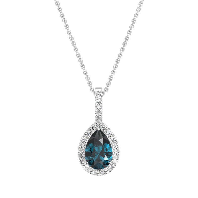 Tear Drop Halo Necklace