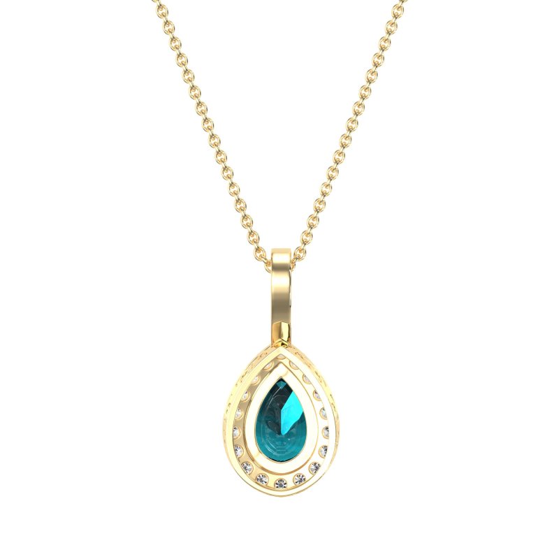 Tear Drop Halo Necklace