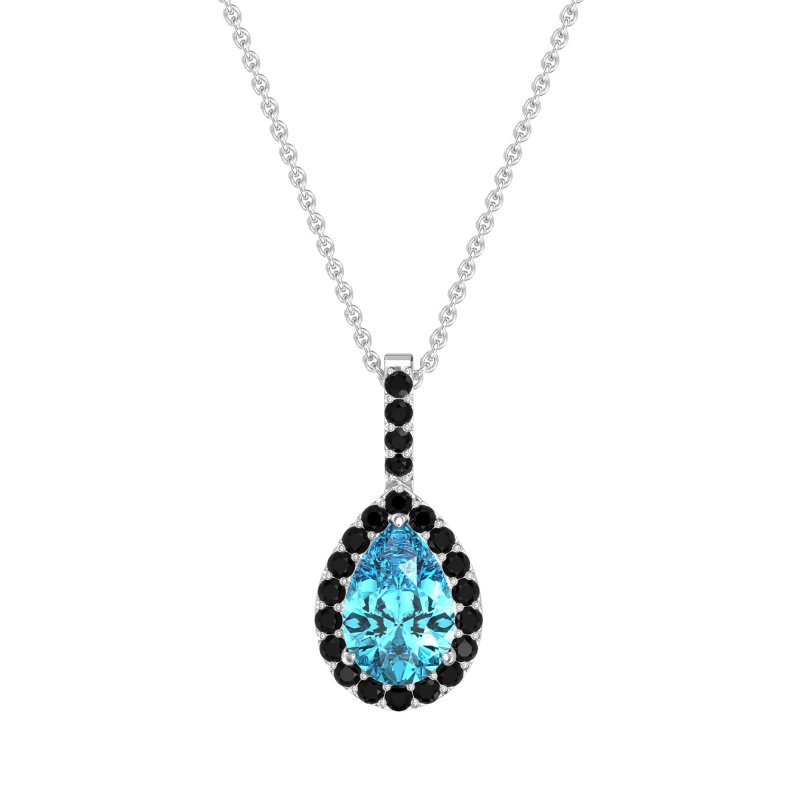 Tear Drop Halo Necklace