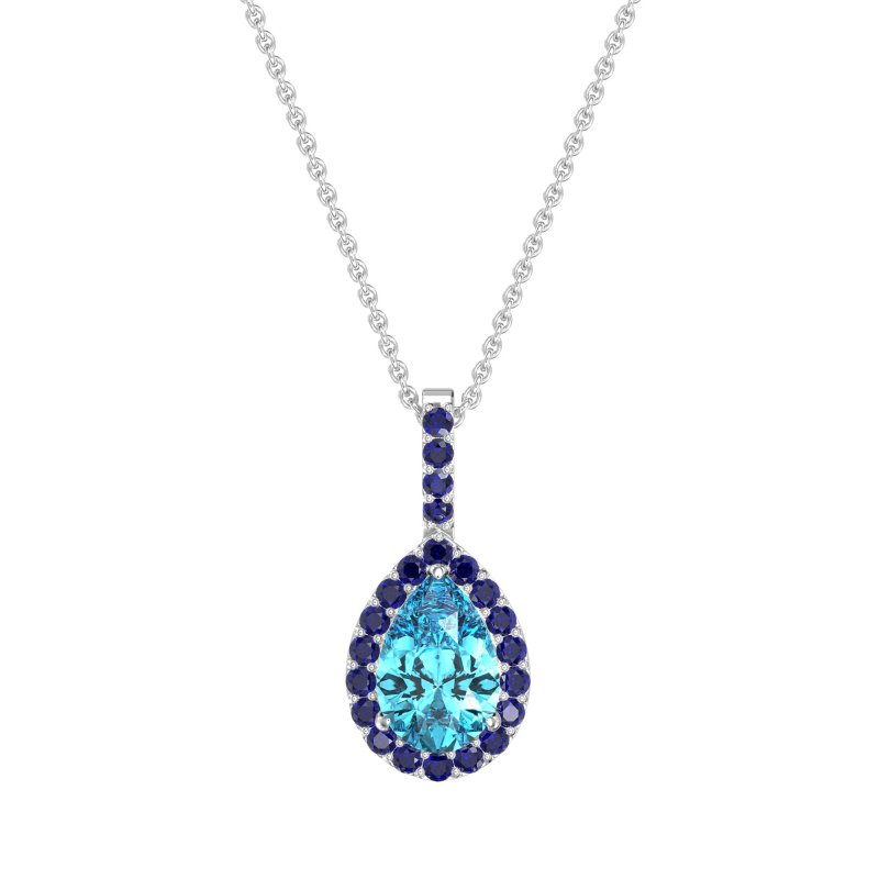 Tear Drop Halo Necklace