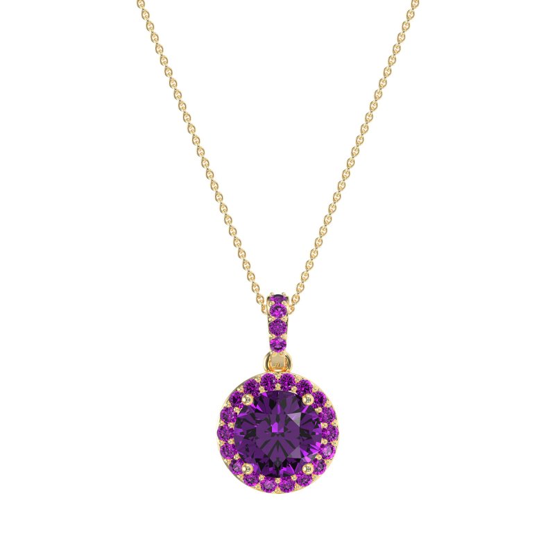 Round Halo Necklace