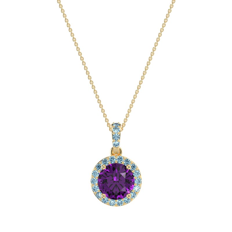 Round Halo Necklace