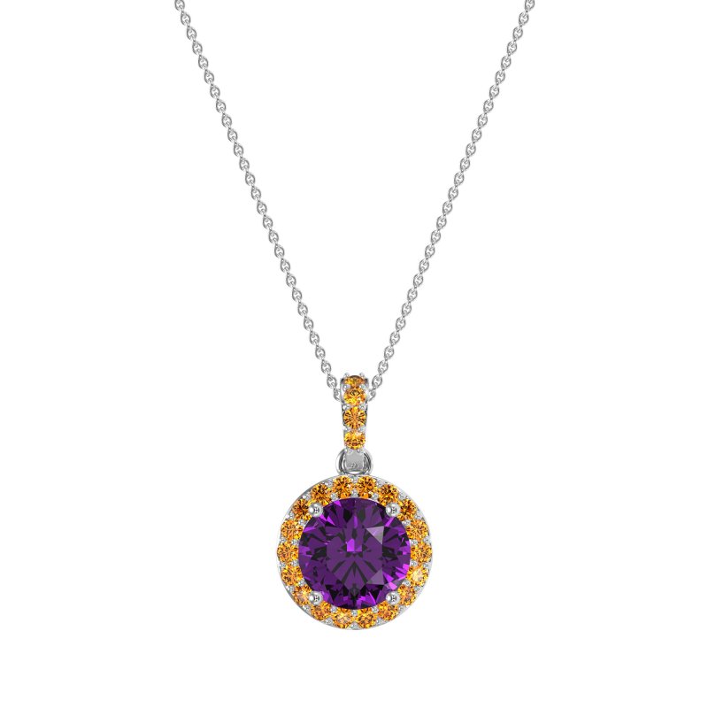 Round Halo Necklace