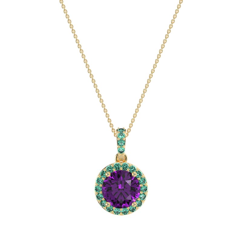 Round Halo Necklace