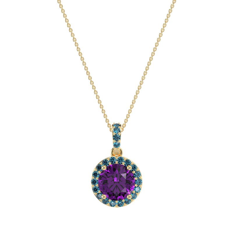 Round Halo Necklace