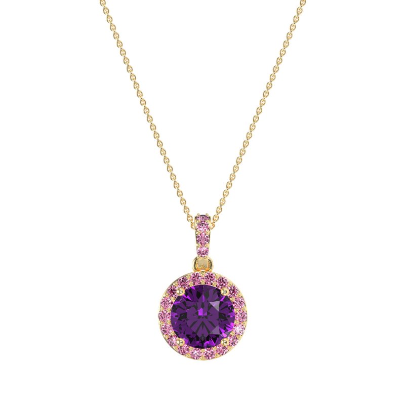 Round Halo Necklace
