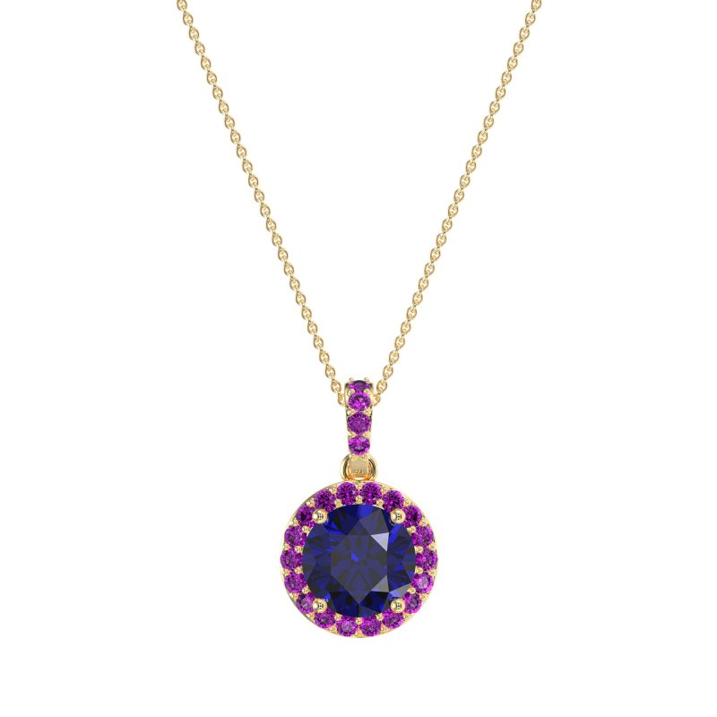 Round Halo Necklace