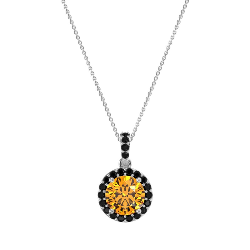 Round Halo Necklace