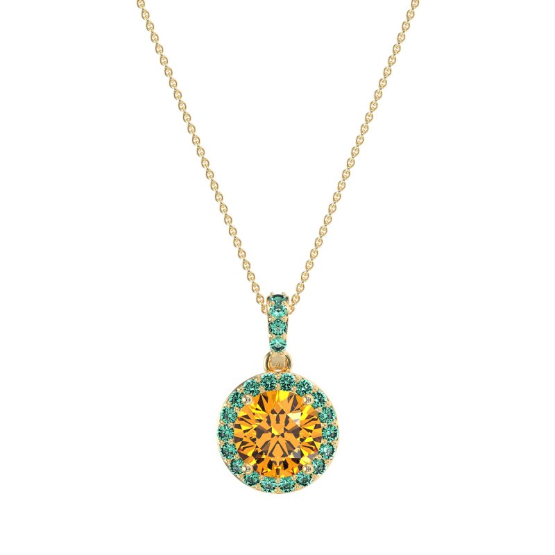 Round Halo Necklace