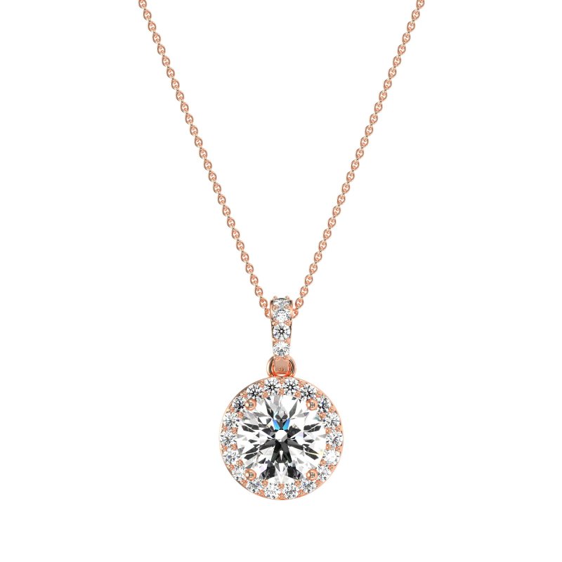 Round Halo Necklace